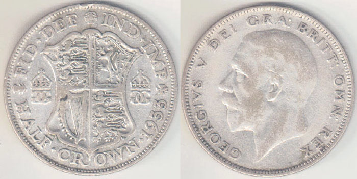 1933 Great Britain silver Half Crown A005060